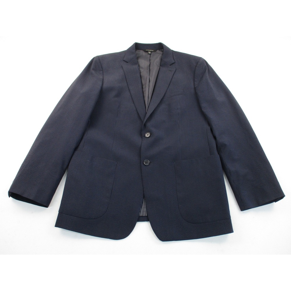 Banana Republic Marzotto Blazer Mens 40R Blue Seersucker Wool Silk Sport Coat